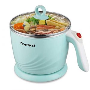 Topwit Hot Pot Electric with Grill, 2 in 1 Indoor Non-Stick Electric Pot and Griddle for Korean BBQ, Steaks, Shabu Shabu and Noodles, Independent